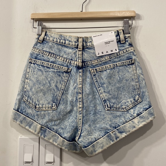 American Apparel Jeans High Waist Cuff Short Blue Acid Wash size 27 - Picture 4 of 11
